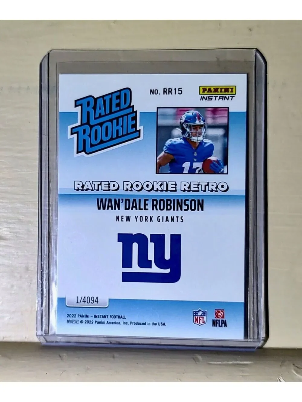 Wan'Dale Robinson 2022 NFL Panini #15 Rated Rookie Retro Football Card 1/4094